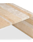 Rosa Rosso Levanto Marble Outdoor Coffee Table - LOOMLAN - Moe's Home - Outdoor Coffee Tables