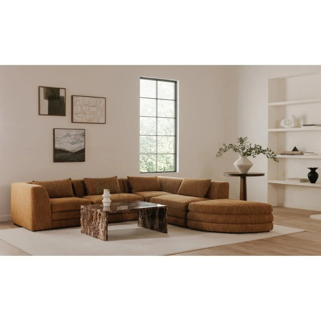 Rosa Rosso Levanto Marble Outdoor Coffee Table - LOOMLAN - Moe's Home - Outdoor Coffee Tables