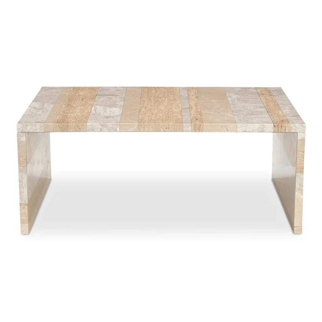 Rosa Rosso Levanto Marble Outdoor Coffee Table - LOOMLAN - Moe&#39;s Home - Outdoor Coffee Tables