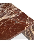Rosa Rosso Levanto Marble Outdoor Coffee Table - LOOMLAN - Moe's Home - Outdoor Coffee Tables