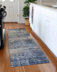 LOOMLAN Rugs Roumiya Blue Washable Indoor-Outdoor Rug