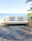 LOOMLAN Rugs Roumiya Blue Washable Indoor-Outdoor Rug