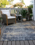 LOOMLAN Rugs Roumiya Blue Washable Indoor-Outdoor Rug