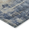 LOOMLAN Rugs Roumiya Blue Washable Indoor-Outdoor Rug