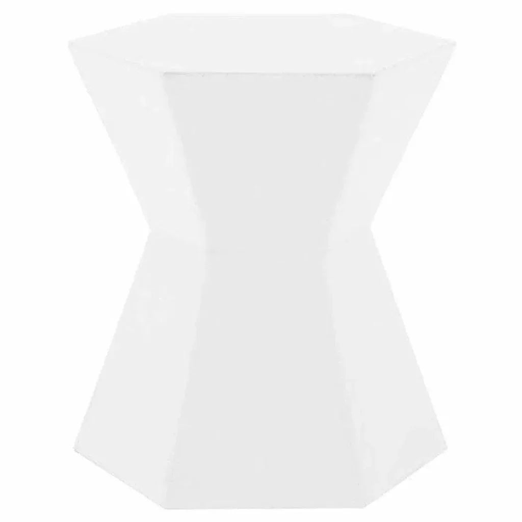 Essentials For Living Round Bento Accent Table Ivory Concrete