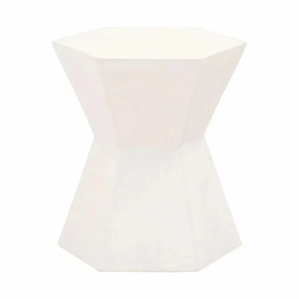 Essentials For Living Round Bento Accent Table Ivory Concrete