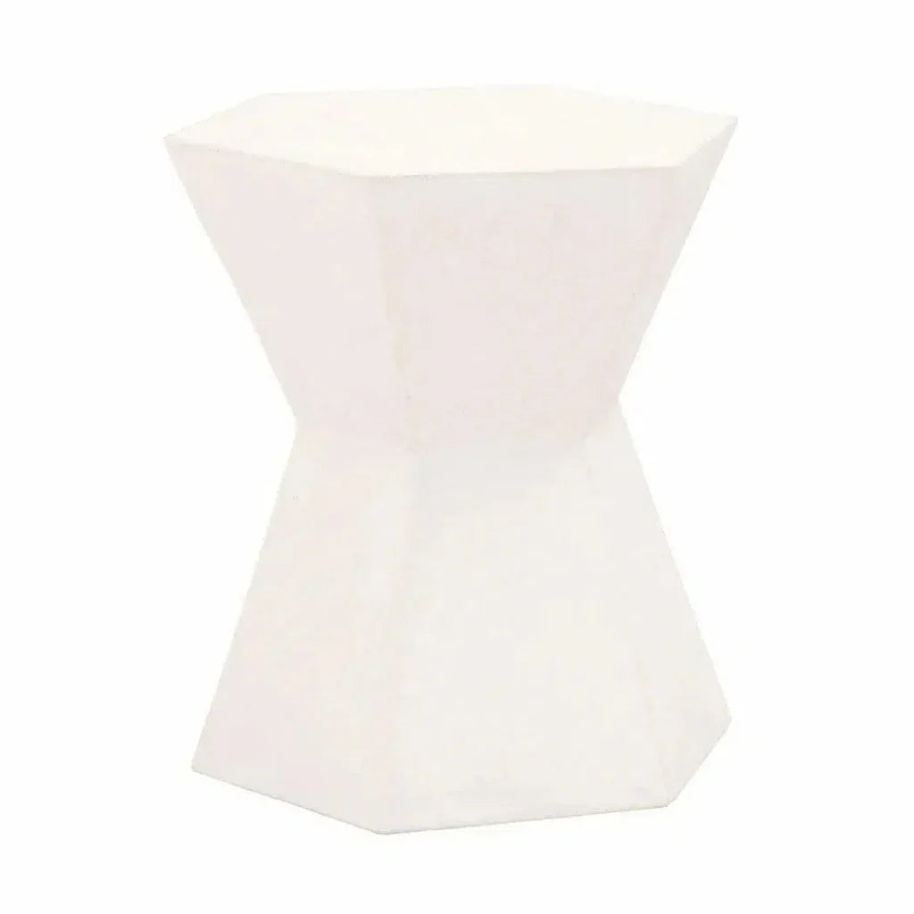 Essentials For Living Round Bento Accent Table Ivory Concrete