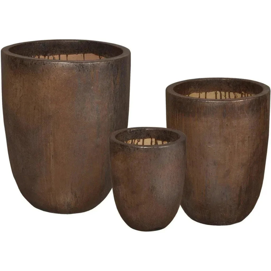Emissary Round Ceramic Cylinder Planter