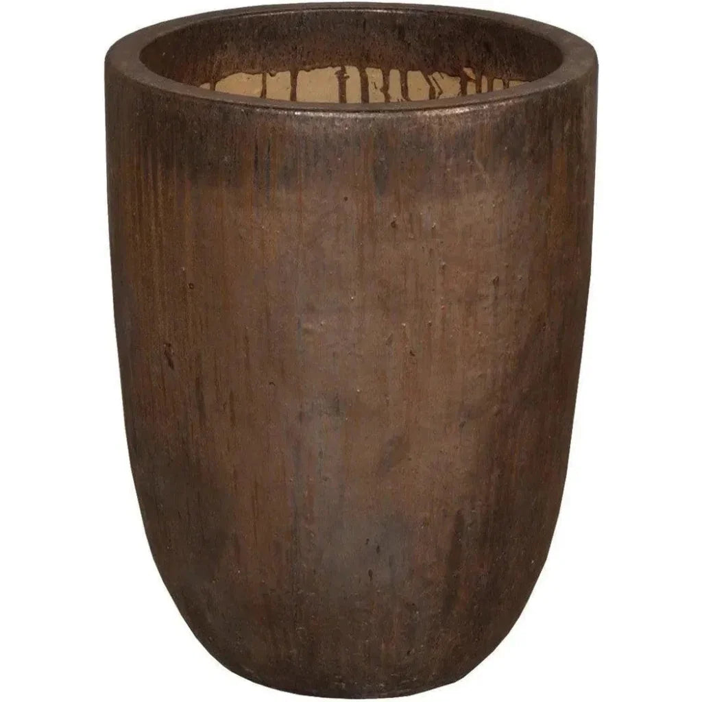 Emissary Round Ceramic Cylinder Planter