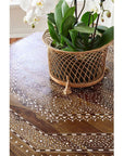 Round Dolphin Gold Wirework Planter - LOOMLAN - Chelsea House - Planters