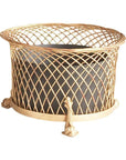 Round Dolphin Gold Wirework Planter - LOOMLAN - Chelsea House - Planters