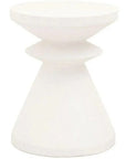 Round Pawn Accent Table Ivory Concrete - LOOMLAN - Essentials For Living - Outdoor Side Tables