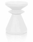 Round Pawn Accent Table Ivory Concrete - LOOMLAN - Essentials For Living - Outdoor Side Tables
