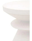 Round Pawn Accent Table Ivory Concrete - LOOMLAN - Essentials For Living - Outdoor Side Tables