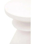 Round Pawn Accent Table Ivory Concrete - LOOMLAN - Essentials For Living - Outdoor Side Tables