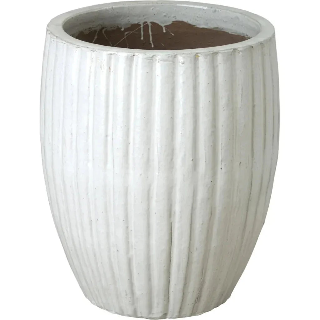 Emissary Round Ridge Ceramic Planter