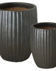 Emissary Round Ridge Ceramic Planter