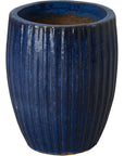 Emissary Round Ridge Ceramic Planter
