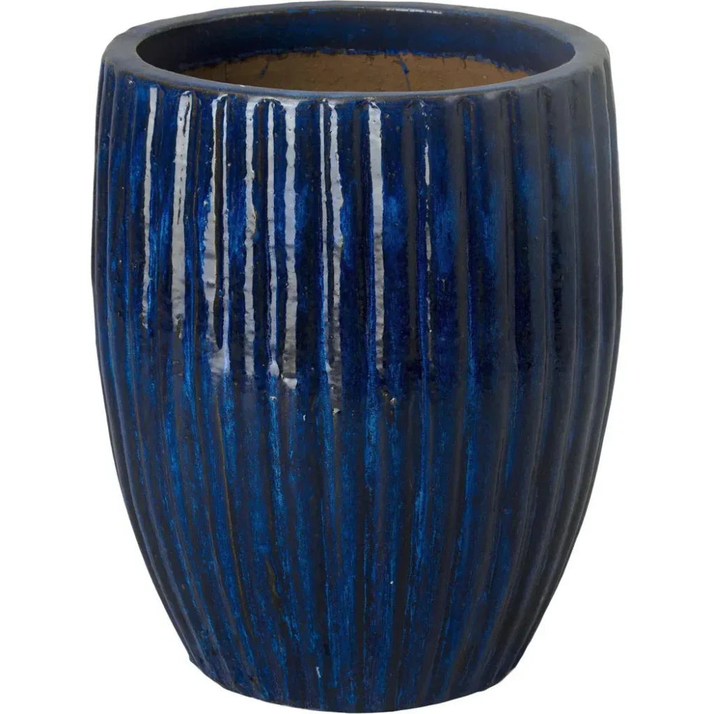 Emissary Round Ridge Ceramic Planter