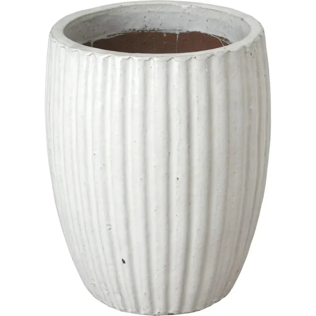 Emissary Round Ridge Ceramic Planter