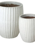 Emissary Round Ridge Ceramic Planter