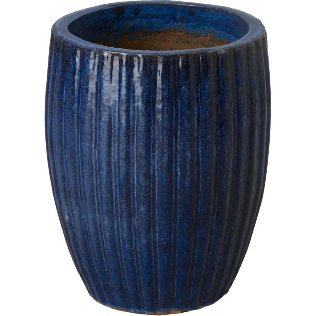 Emissary Round Ridge Ceramic Planter