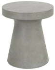 Round Tack Accent Table Slate Gray Concrete - LOOMLAN - Essentials For Living - Outdoor Side Tables