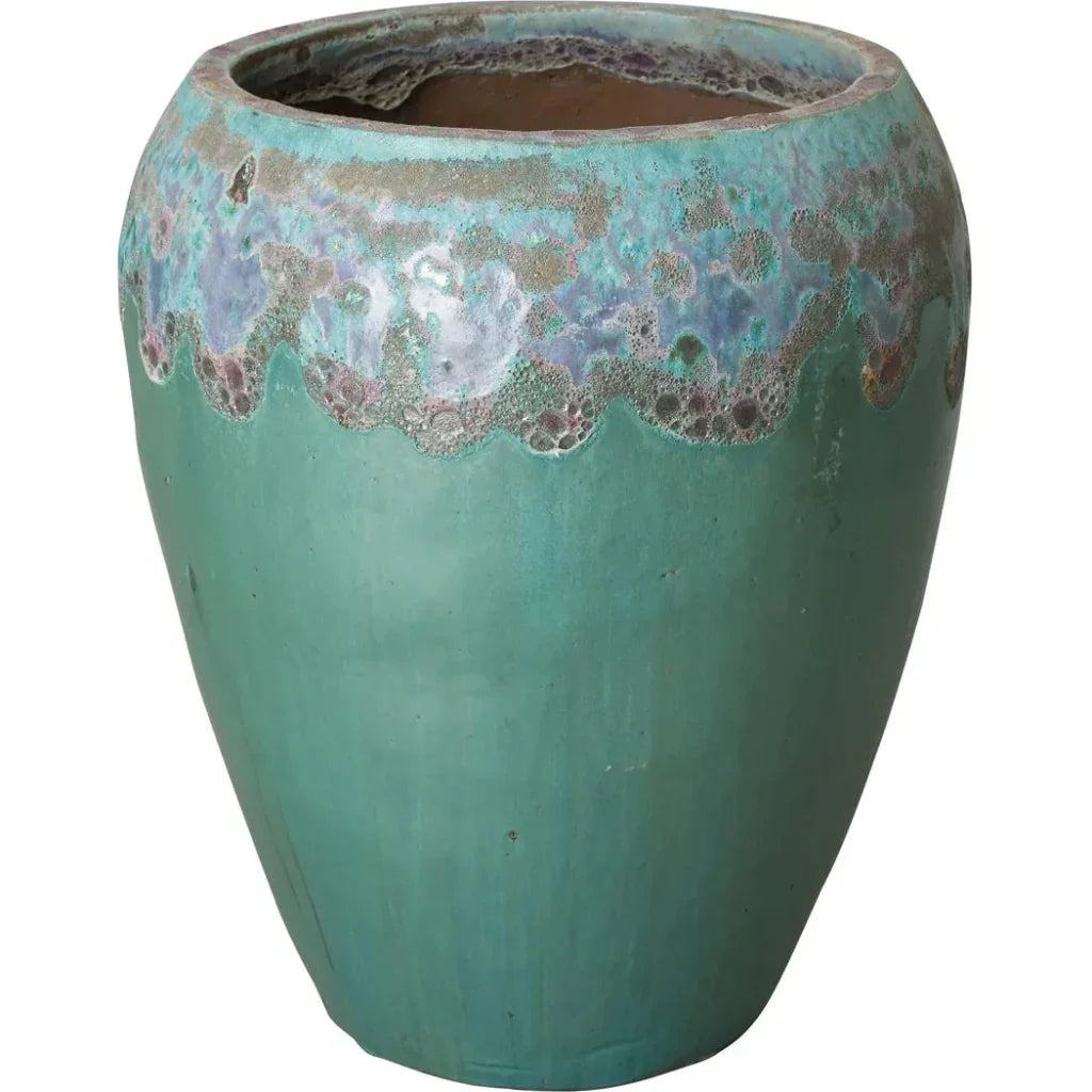 Emissary Round Textured Glaze Ceramic Planter