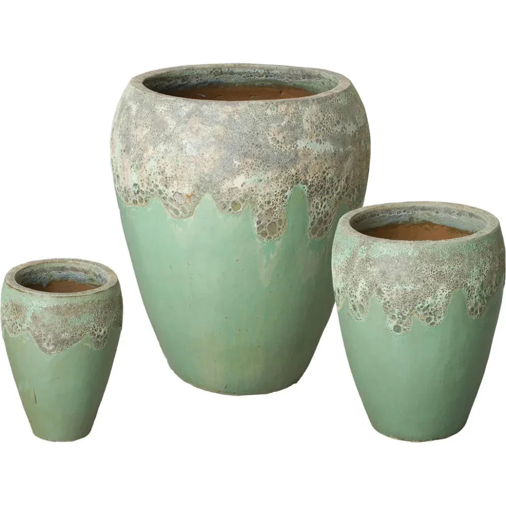 Emissary Round Textured Glaze Ceramic Planter
