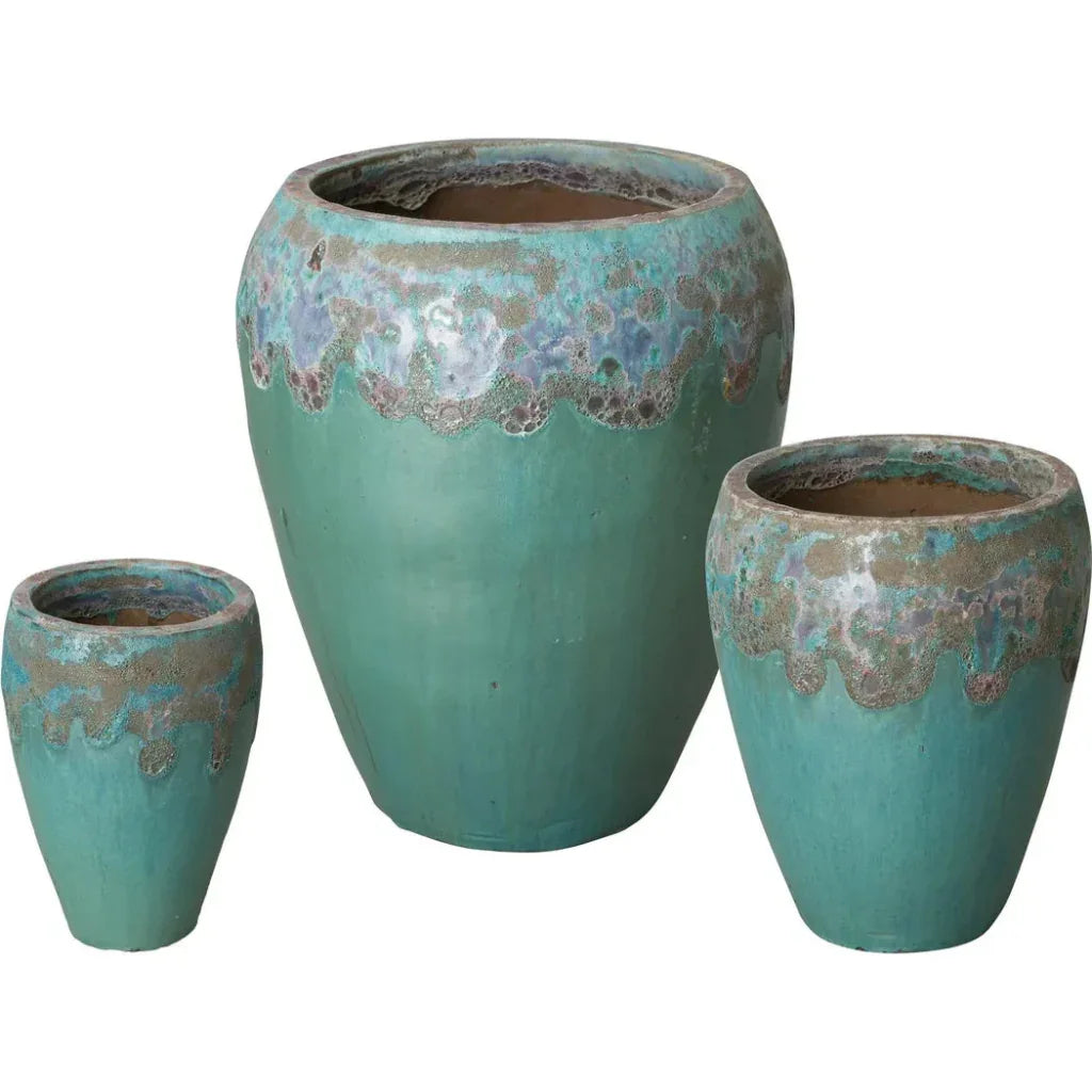 Emissary Round Textured Glaze Ceramic Planter