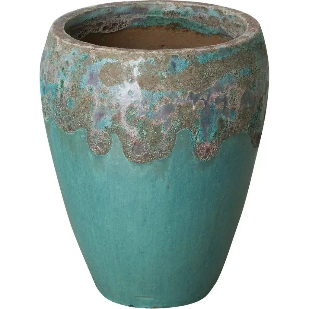 Emissary Round Textured Glaze Ceramic Planter