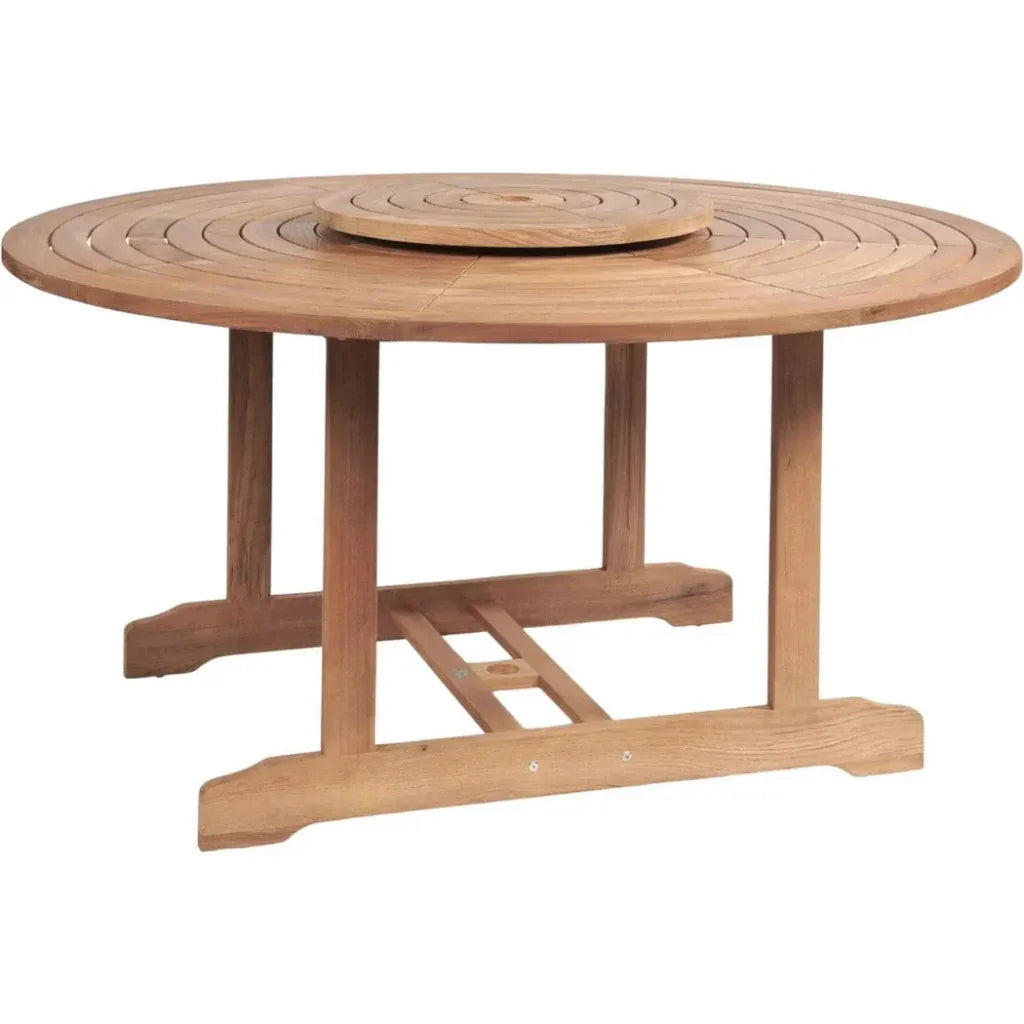 Royal 59 - inch Round Outdoor Dining Table - LOOMLAN - HiTeak - Outdoor Dining Tables
