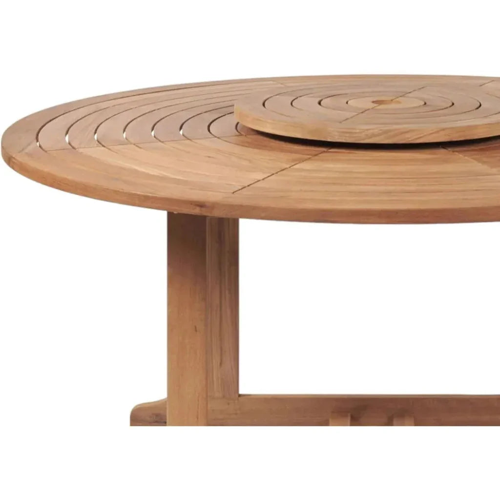 Royal 59 - inch Round Outdoor Dining Table - LOOMLAN - HiTeak - Outdoor Dining Tables