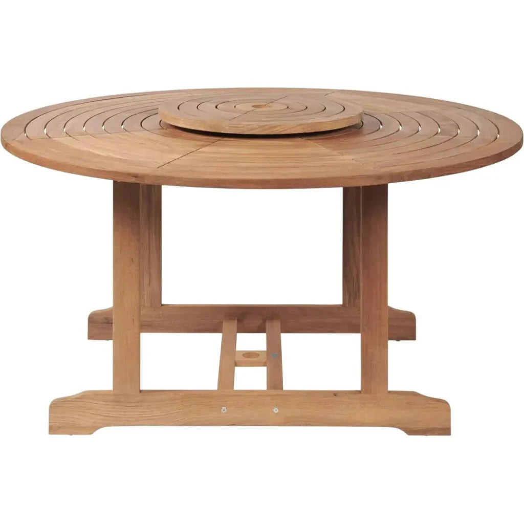 Royal 59 - inch Round Outdoor Dining Table - LOOMLAN - HiTeak - Outdoor Dining Tables