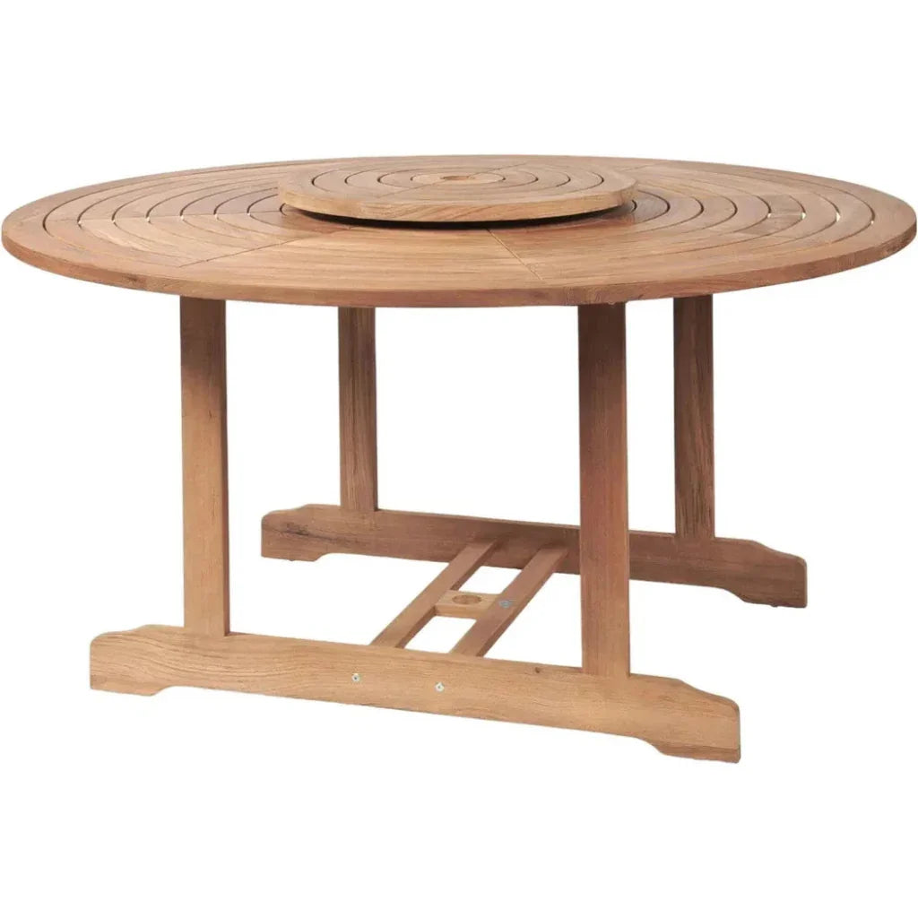 Royal 5PC Round Outdoor Dining Set Stacking Armchairs - LOOMLAN - HiTeak - Outdoor Dining Sets