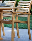 Royal Teak Outdoor Stacking Armchair 4PC - LOOMLAN - HiTeak - Outdoor Dining Chairs