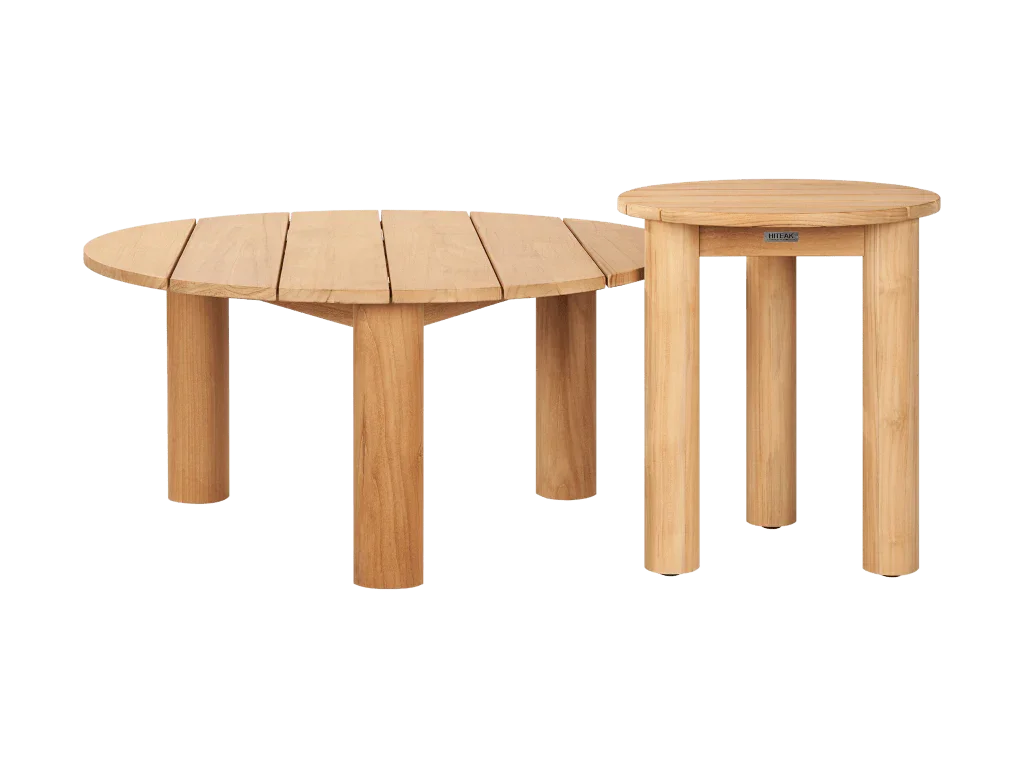 Rudolph Teak Patio Round Coffee Table - LOOMLAN - HiTeak - Outdoor Coffee Tables