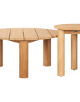Rudolph Teak Patio Round Coffee Table - LOOMLAN - HiTeak - Outdoor Coffee Tables