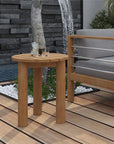 Rudolph Teak Patio Round Side Table - LOOMLAN - HiTeak - Outdoor Side Tables