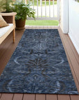 LOOMLAN Rugs Rustica Blue Washable Indoor-Outdoor Rug