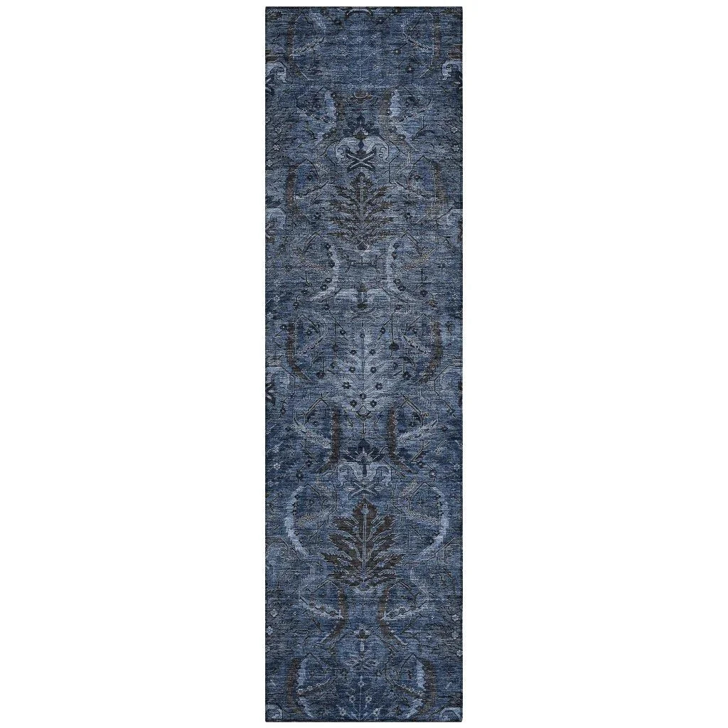 LOOMLAN Rugs Rustica Blue Washable Indoor-Outdoor Rug