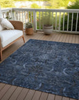 LOOMLAN Rugs Rustica Blue Washable Indoor-Outdoor Rug