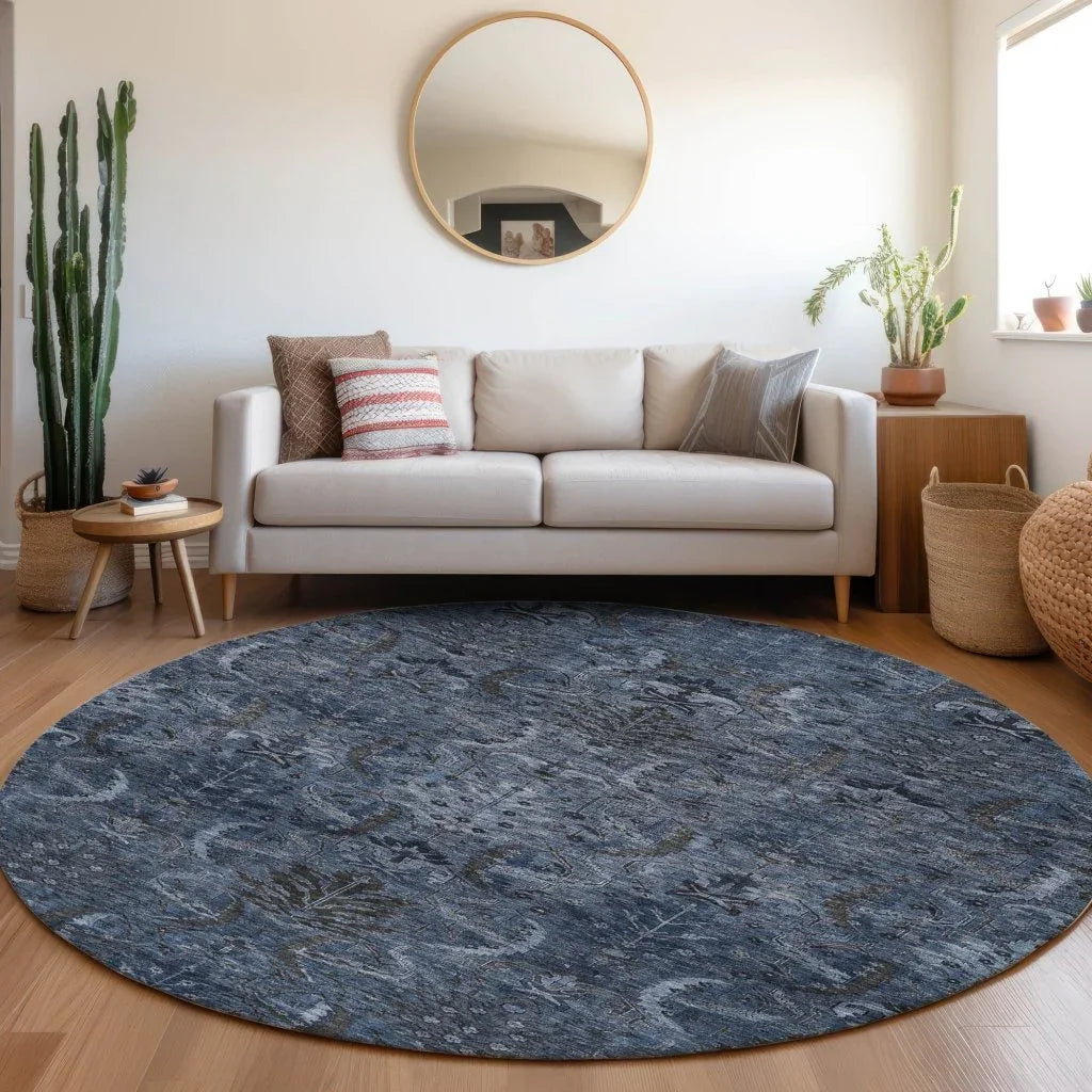 LOOMLAN Rugs Rustica Blue Washable Indoor-Outdoor Rug