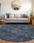 LOOMLAN Rugs Rustica Blue Washable Indoor-Outdoor Rug