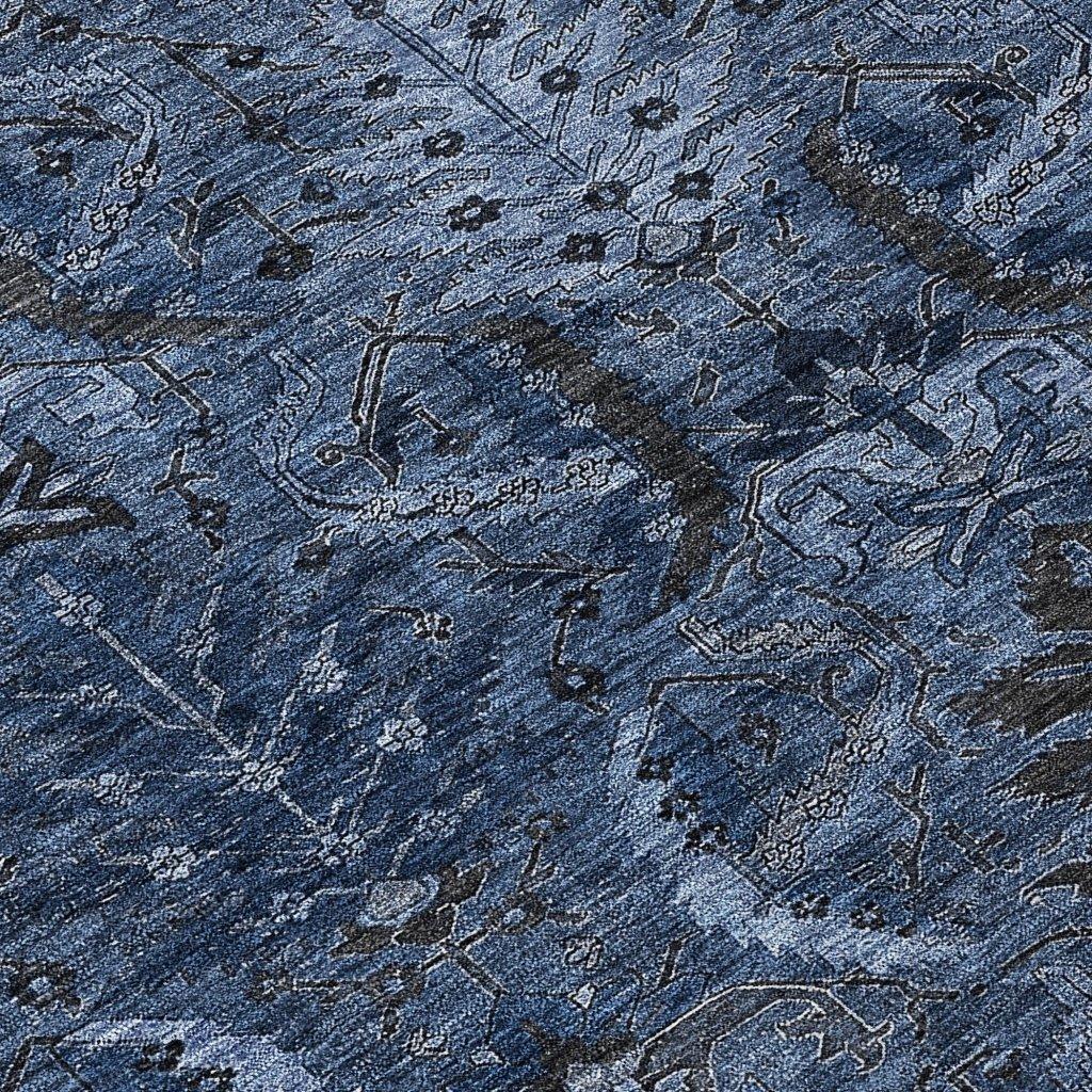 LOOMLAN Rugs Rustica Blue Washable Indoor-Outdoor Rug