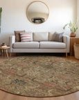 LOOMLAN Rugs Rustica Brown Washable Indoor-Outdoor Rug