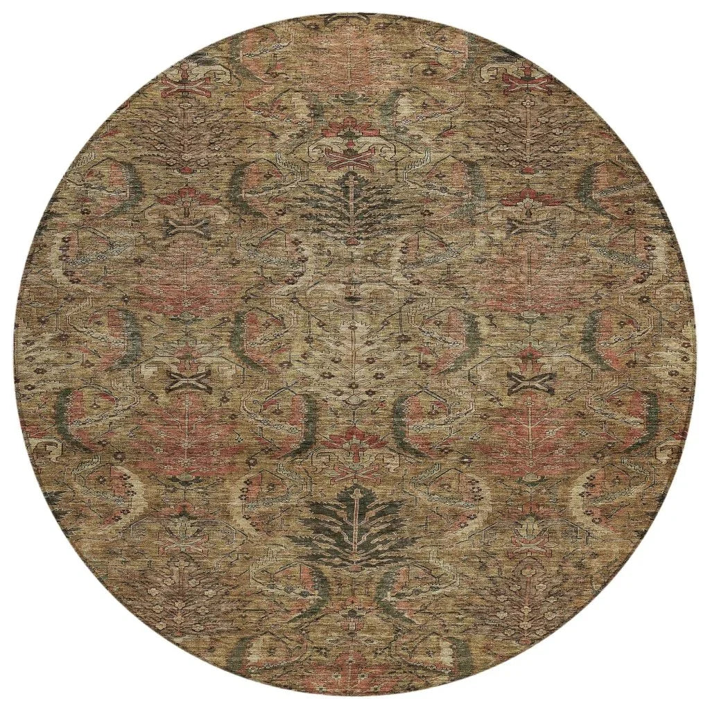 LOOMLAN Rugs Rustica Brown Washable Indoor-Outdoor Rug