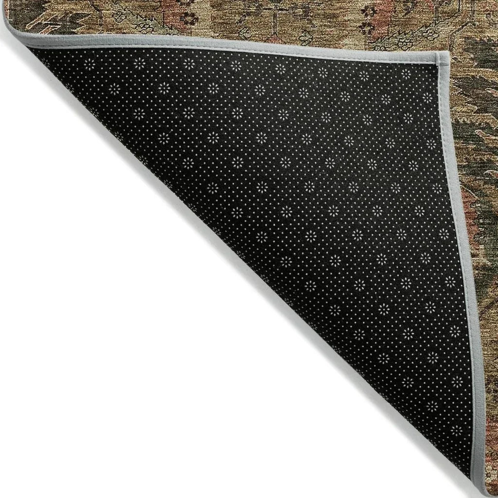 LOOMLAN Rugs Rustica Brown Washable Indoor-Outdoor Rug