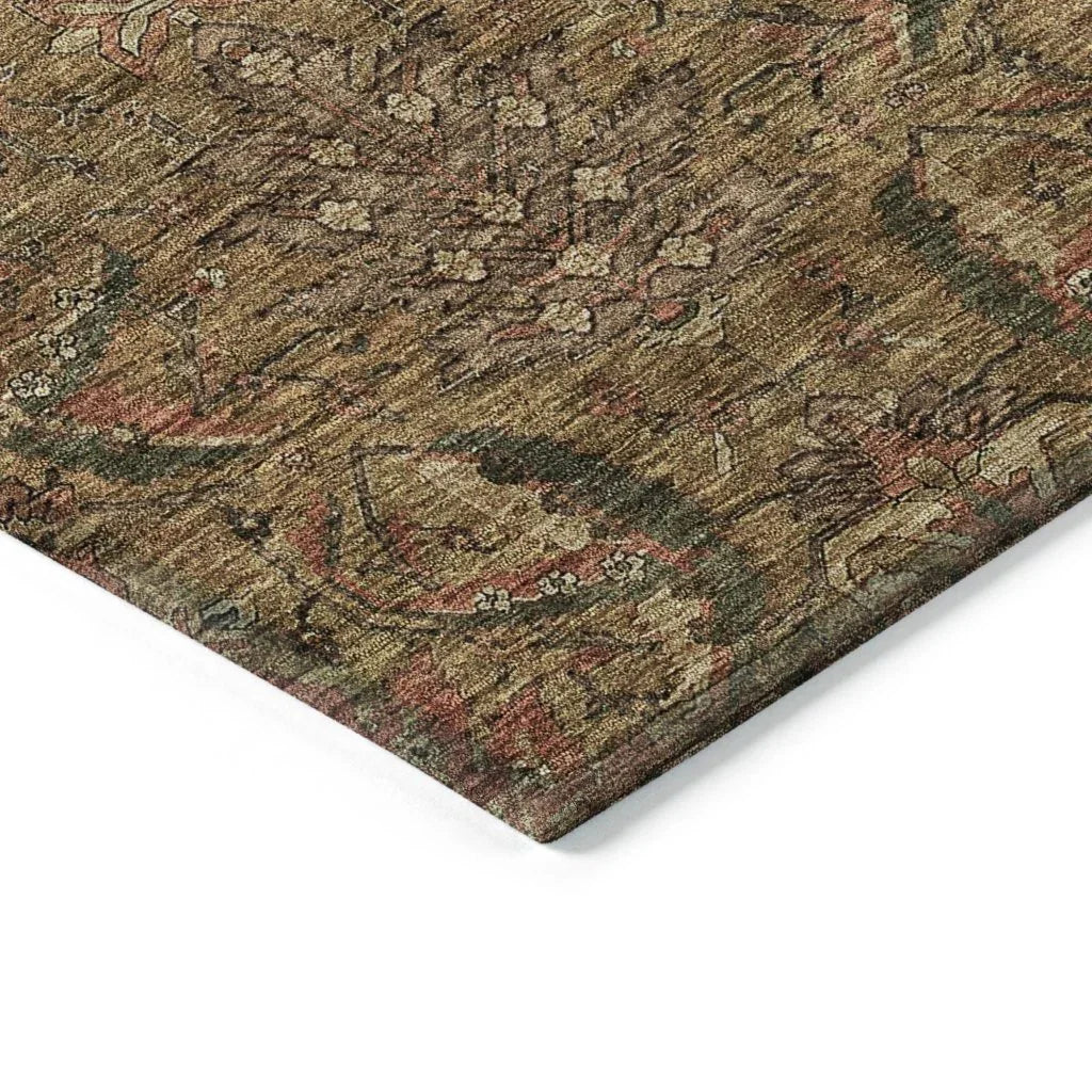LOOMLAN Rugs Rustica Brown Washable Indoor-Outdoor Rug