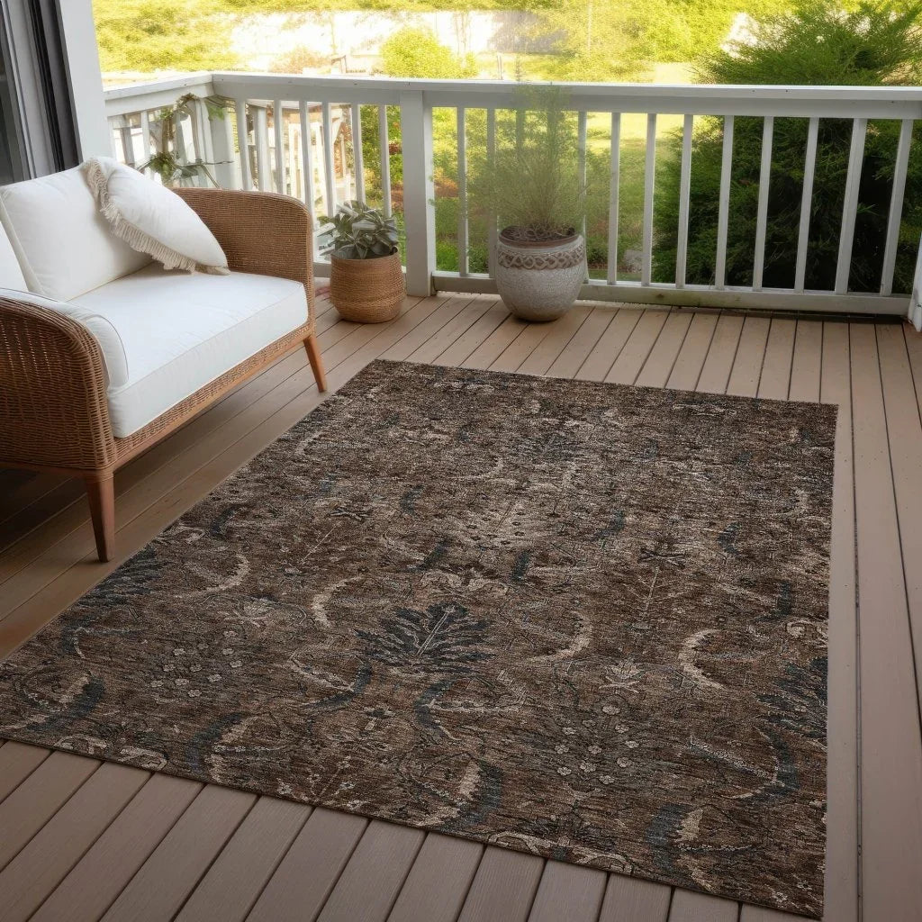 LOOMLAN Rugs Rustica Fudge Washable Indoor-Outdoor Rug